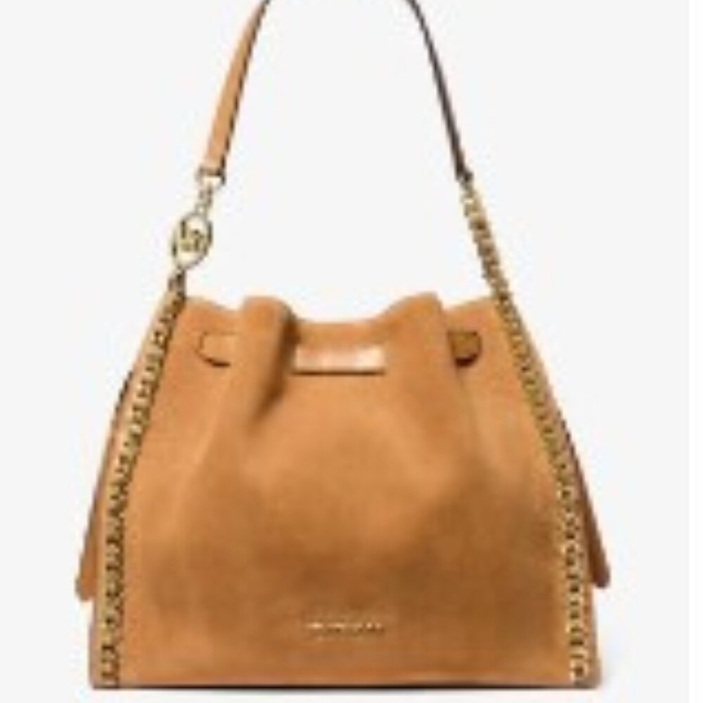 Michael Kors Mina Large Suede Chain Shoulder Bag